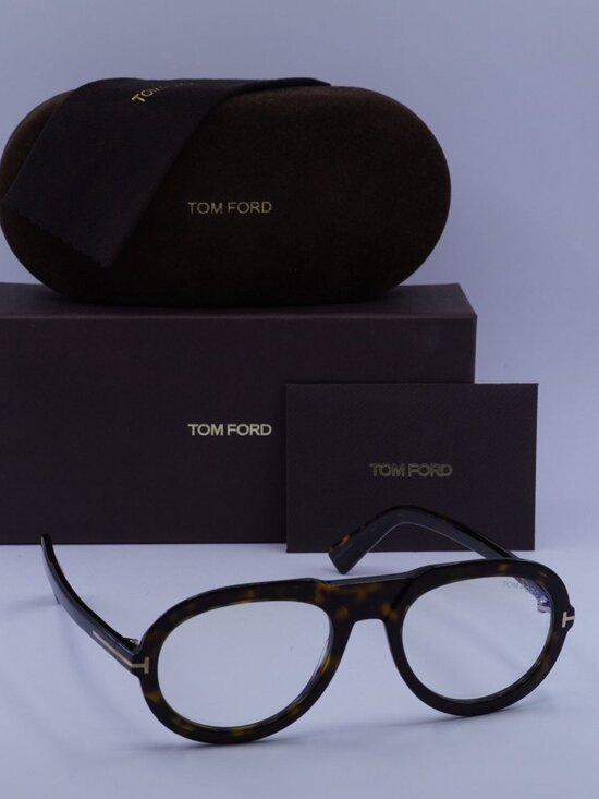 Tom Ford FT5756-B 052 Aviator Eyeglasses 53mm - Dark Havana main image 8